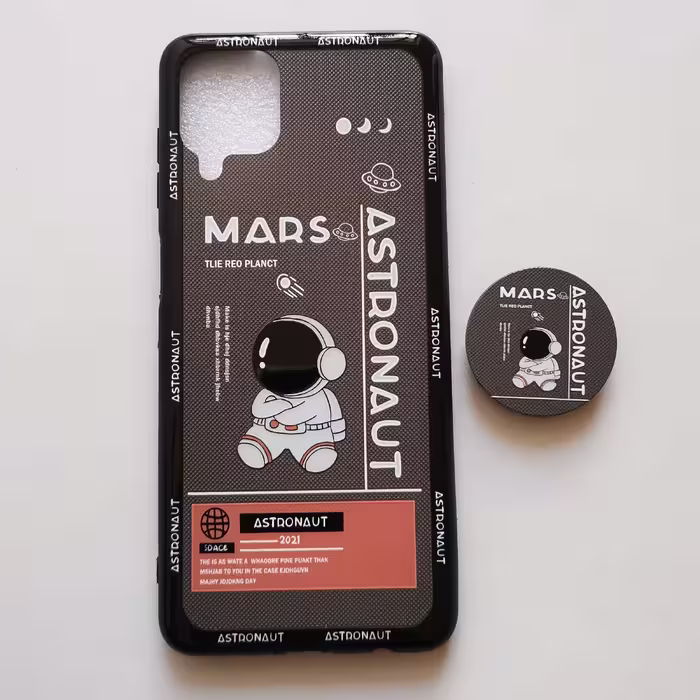 قاب طرحدار پاپ سوکت دار  mars astronaut گوشی سامسونگ A12 و M12