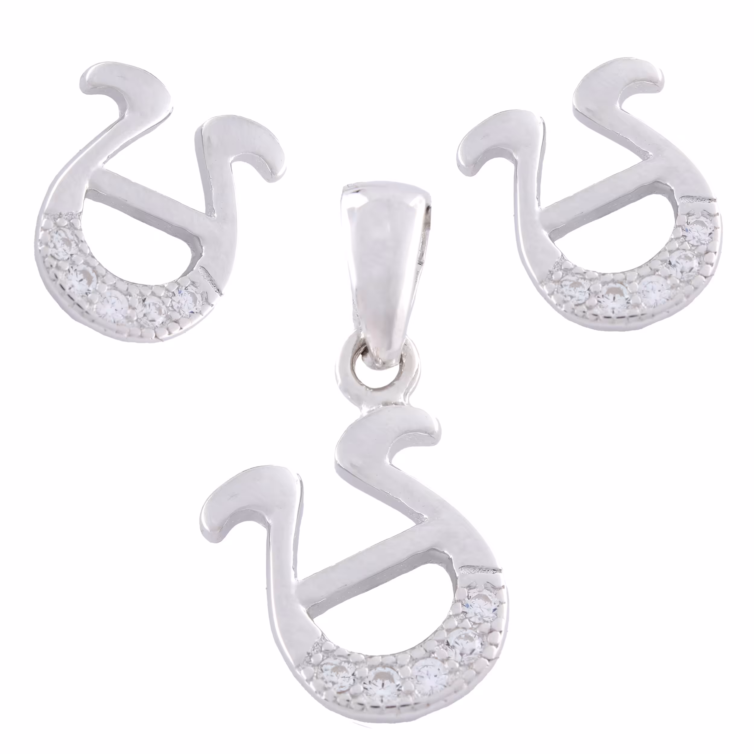 نیم ست نقره زنانه - مدل نعل اسبی - کد SHS-14