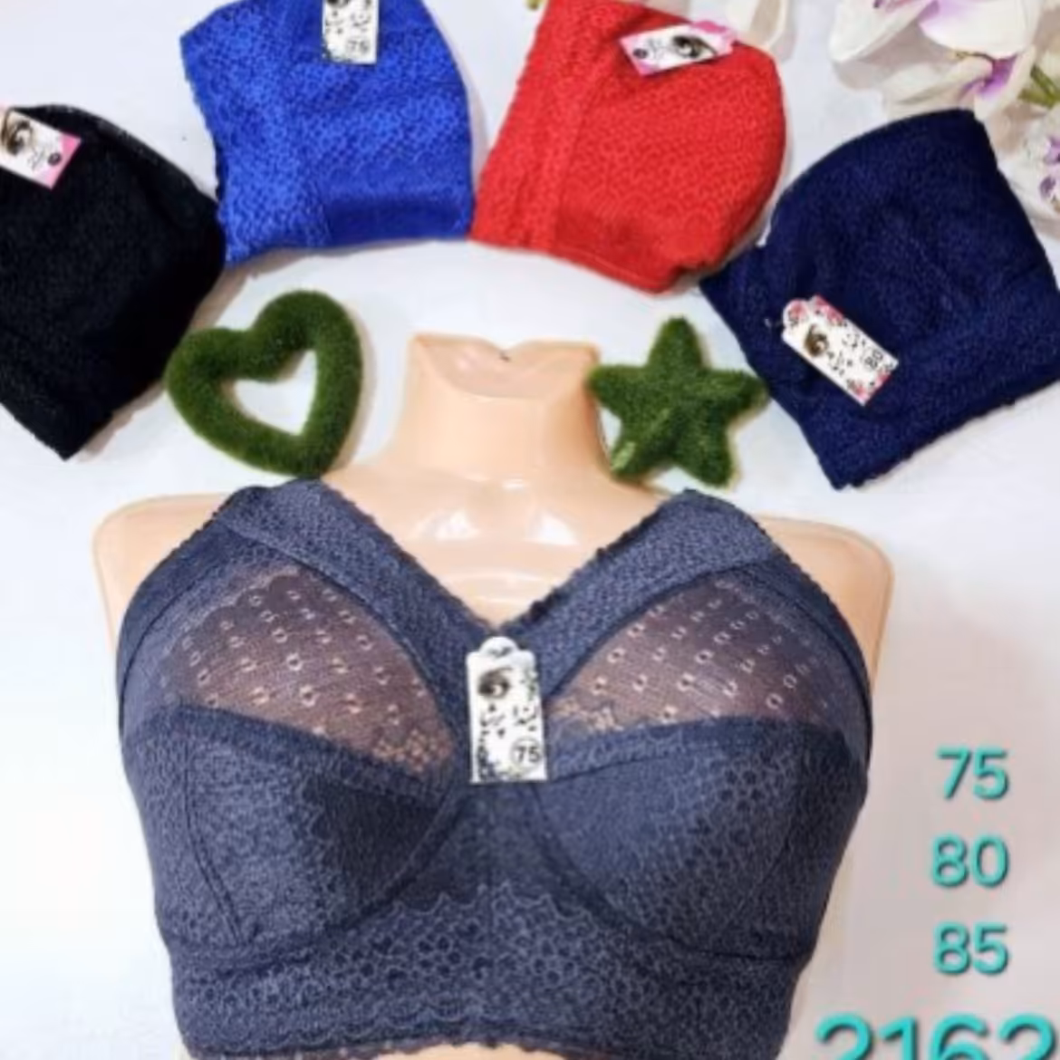 سوتین تمام دانتل بدون فنر از سایز 75 تا 85 ارسال رایگان 