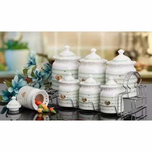 سرویس 7 پارچه پاسماوری سرامیکی طرح قلب