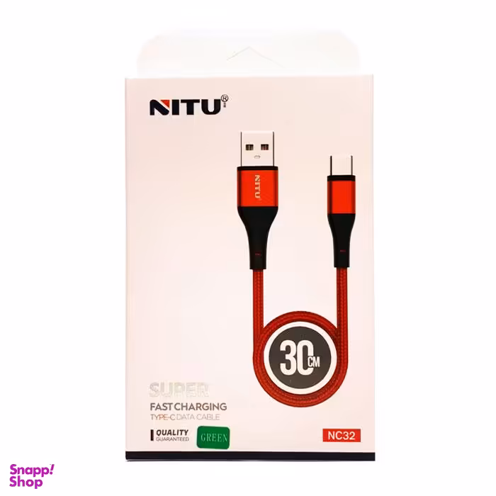 کابل USB به Type-C نیتو (Nitu) مدل NC32 طول 30 سانتیمتر 3 آمپر