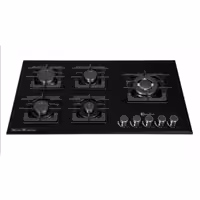 اجاق گاز صفحه شیشه ای پنج شعله پاپیتال مدل pg7 با پنج سال گارانتی و مقاومت بسیار بالا 