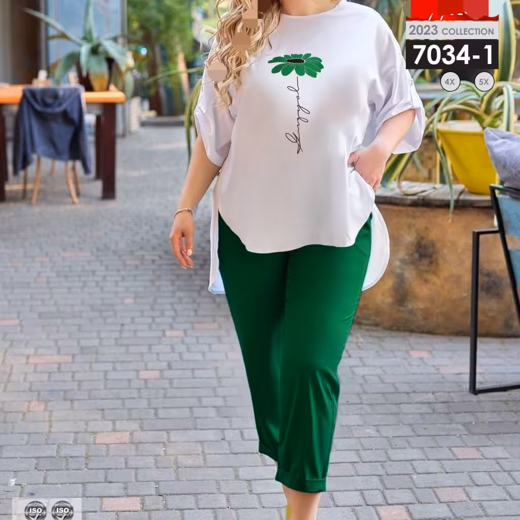 ست تیشرت شلوار راحتی نخ پنبه 
سایز بزرگ مناسب سایز 46 تا 56 