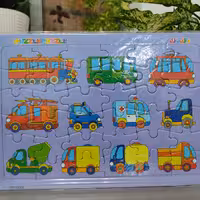 پازل 30 قطعه همراه با رنگ آمیزی مدل وسائل نقلیه