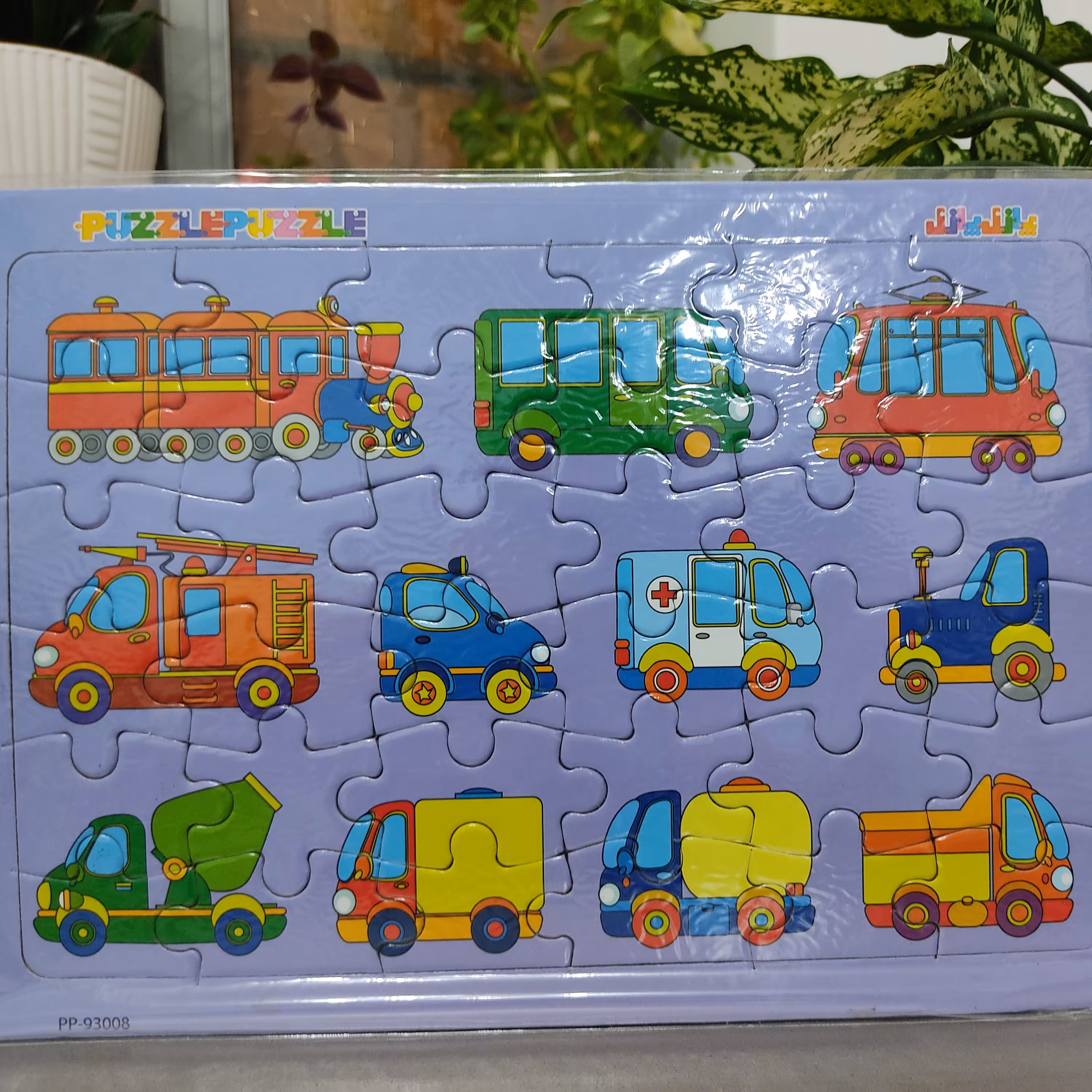 پازل 30 قطعه همراه با رنگ آمیزی مدل وسائل نقلیه