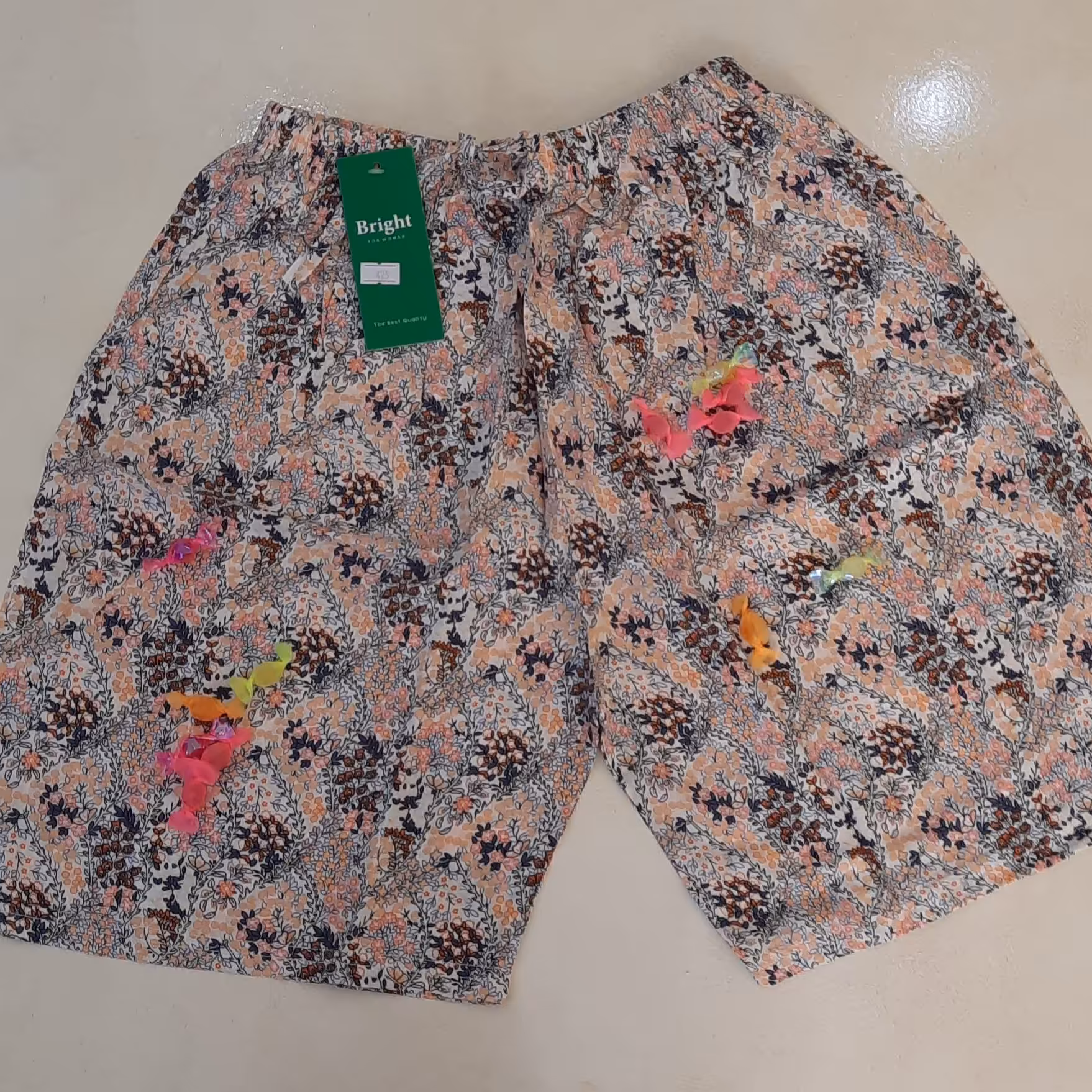 شورتک  نخی  طرح راه راه کاکتوسی 