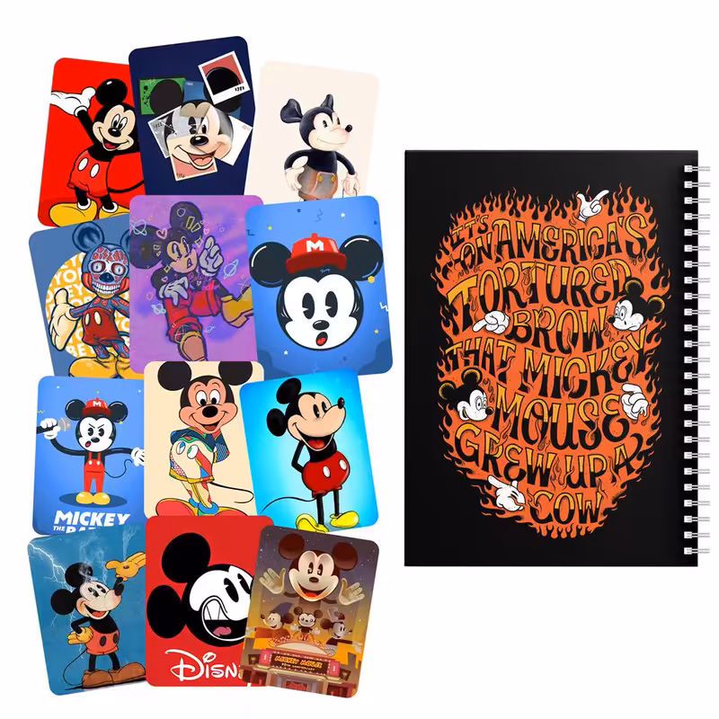 دفتر مشق باژیکان طرح کارتون میکی موس کد 20216073 به همراه برچسب مجموعه 12 عددی