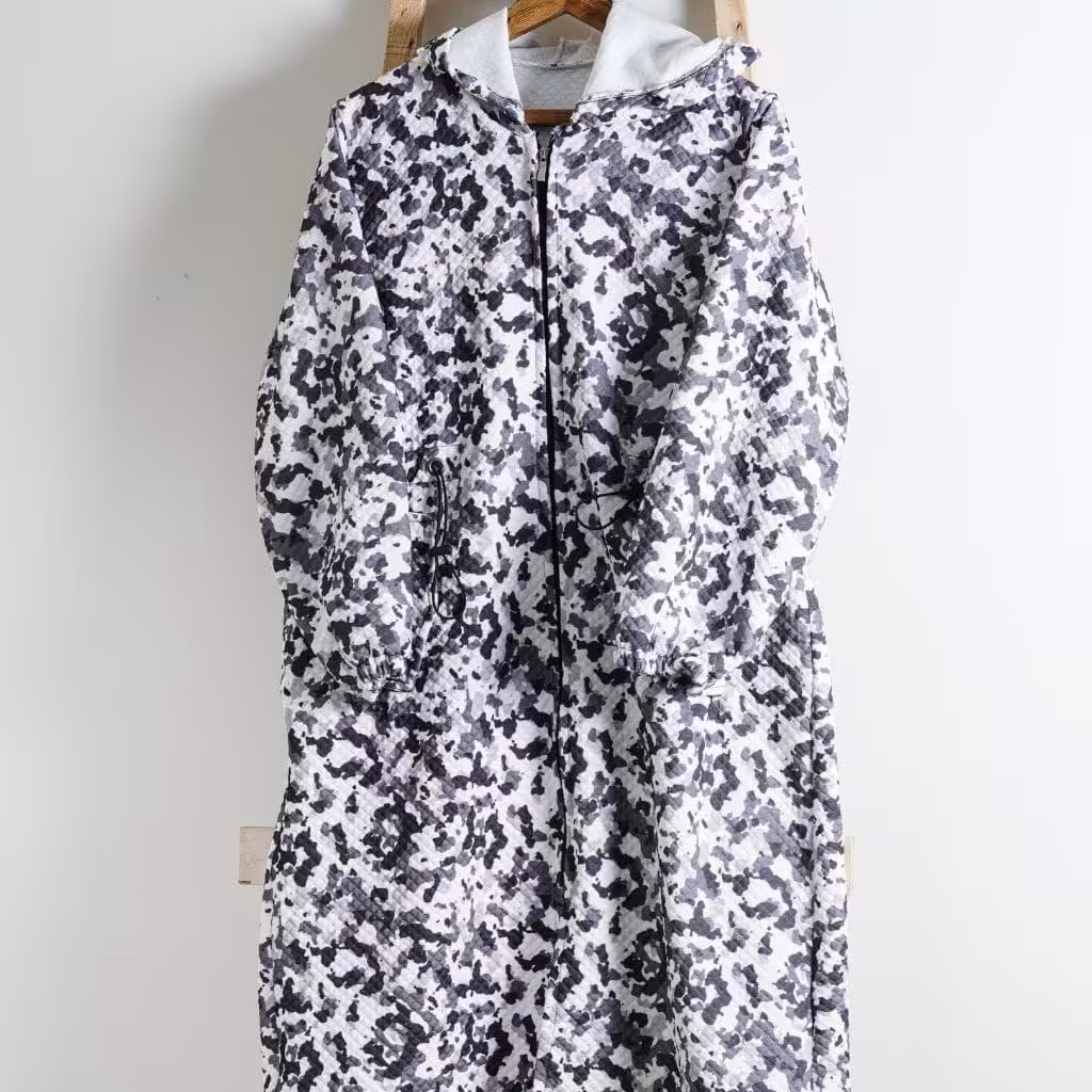 سویشرت لانگ زیپ دار کمر کشی جنس فیتیله ای پارچه دور ضخیم و گرم 