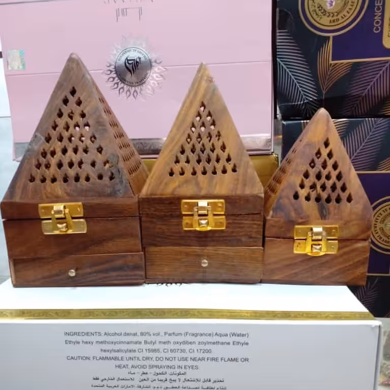بخور و عود عربی جابخوری چوبی  جای بخور چوبی  بخور سوز عربی چوبی در سایز کوچک (پس کرایه)