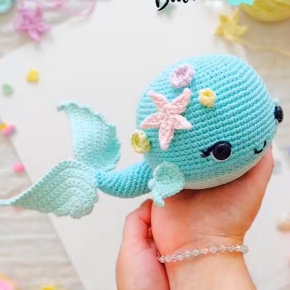 عروسک بافتنی نهنگ،بافتی تمیز و حرفه ای