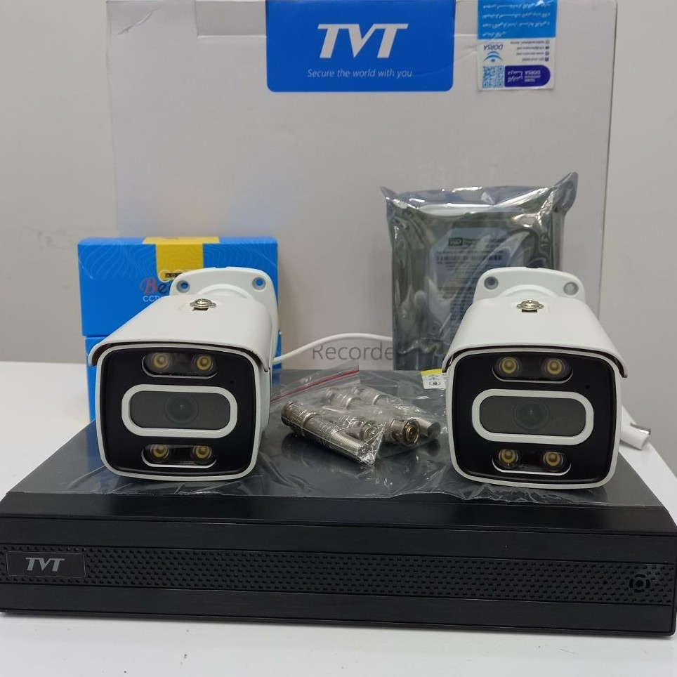 پک دو دوربین 2083 با دستگاه TVT و هارد 500 و متعلقات
