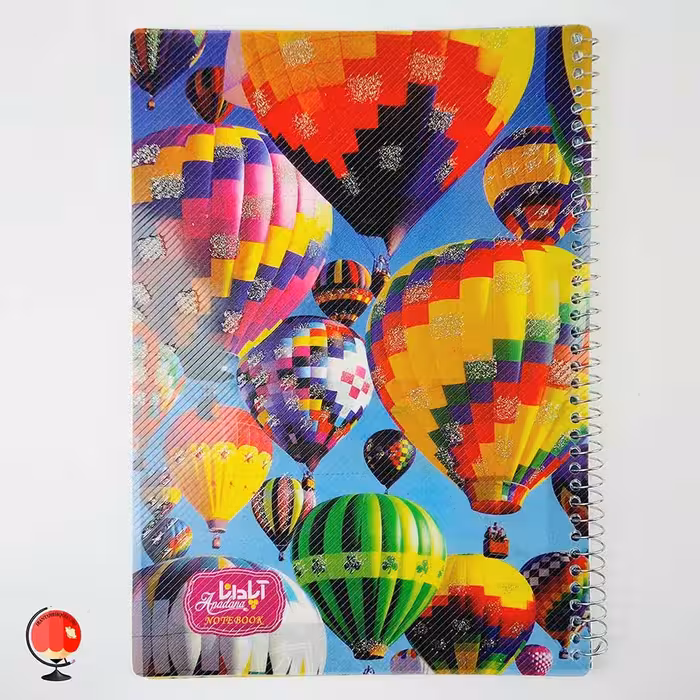 دفتر مشق 100 برگ سیمی طرح بالون جلد طلقی آپادانا