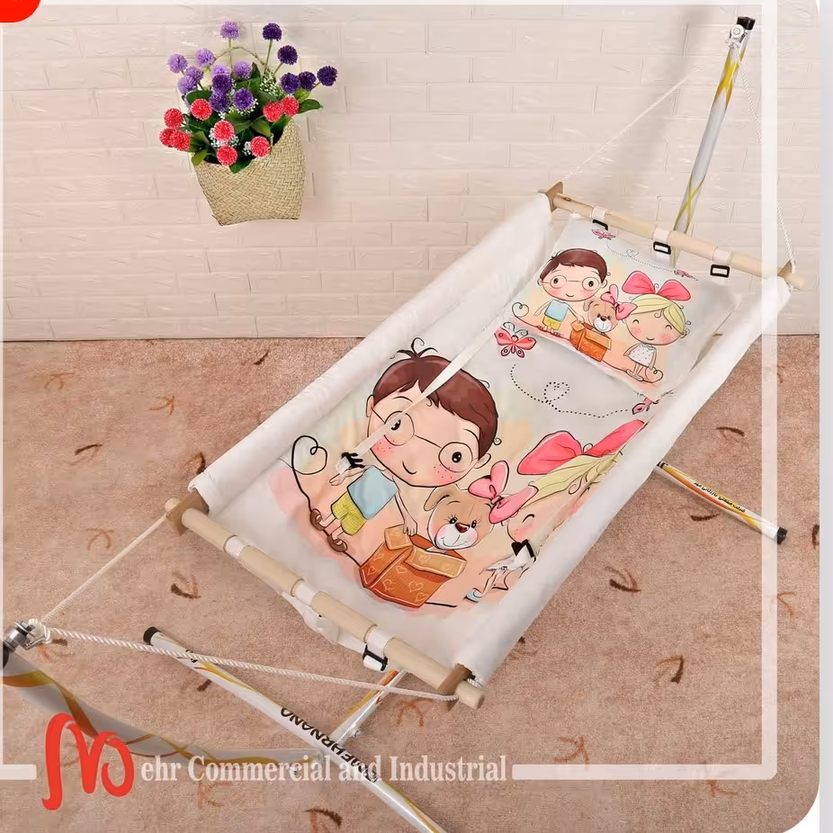 گهواره سنتی قابل حمل، گاچو دیواری، ننو سنتی، ننی نوزاد، لندو سقفی، بانوج پایه دار، شرکت تولیدی مهرننو،