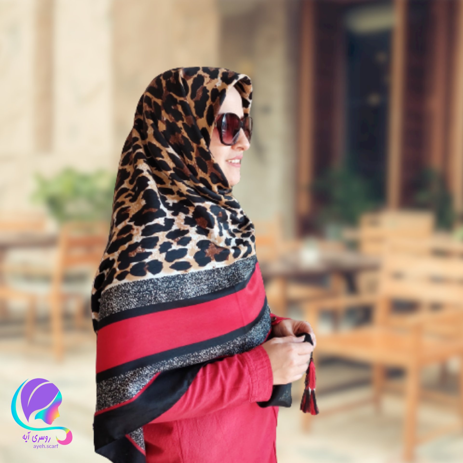 روسری پلنگی قواره 140