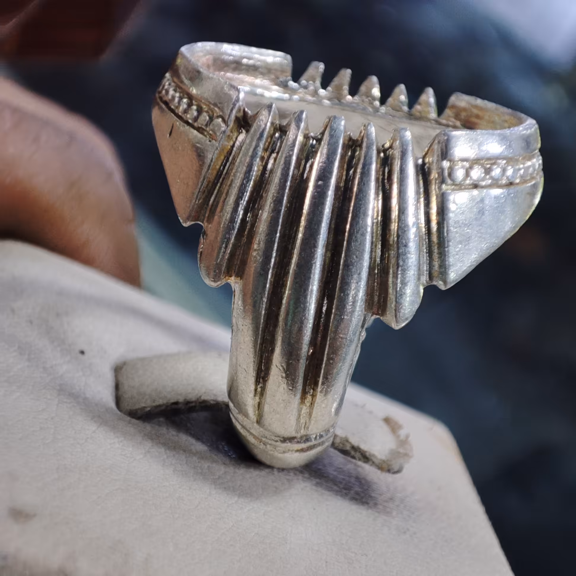 رکاب مردانه خالی  نقره 925آماده نصب نگین عیار بالا نقره سفید ضمانت عیار   کد16