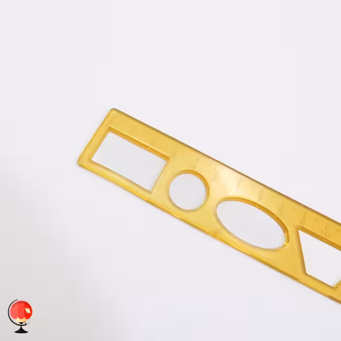 خط کش ژله ای 20 سانتی متری شابلون دار زرد فرمینو