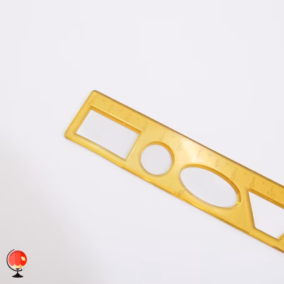 خط کش ژله ای 20 سانتی متری شابلون دار زرد فرمینو