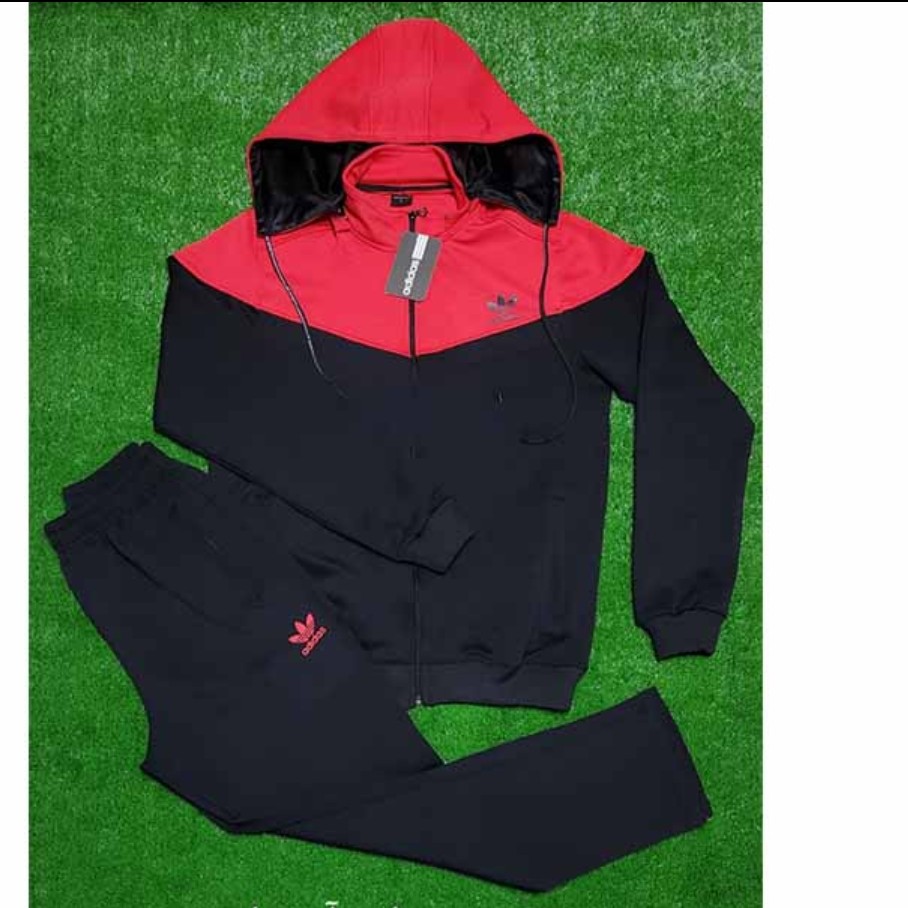 گرمکن و شلوار آدیداس ADIDAS مشکی قرمز