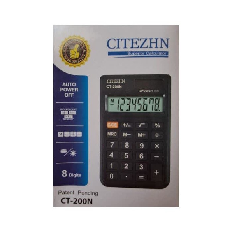 ماشین حساب سیتیژن کوچک همراه با کاور و شارژ خورشیدی