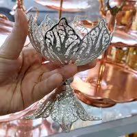 ست پیاله هفت سین مس  ملیله کاری  با روکش نقره اصل  