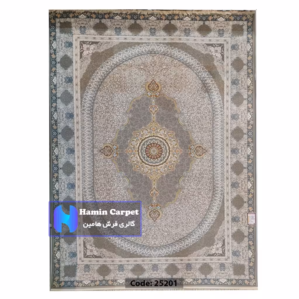فرش 4 متری 1200 شانه تراکم 3600  نخ اکلریک گل برجسته کد  AR25201