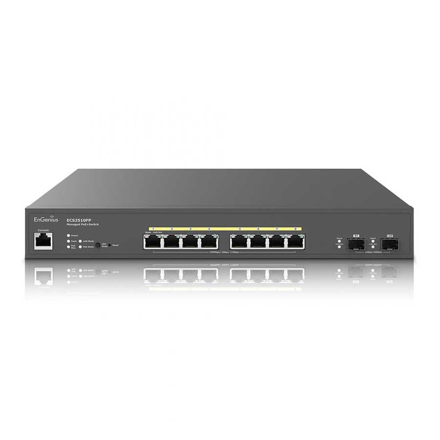 قیمت و خرید سوييچ 8 پورت گيگابيت و مدیریتی انجنیوس مدل ECS2510FP | یاس ارتباط