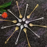 قاشق شربت خوری نگین دار نقره ای