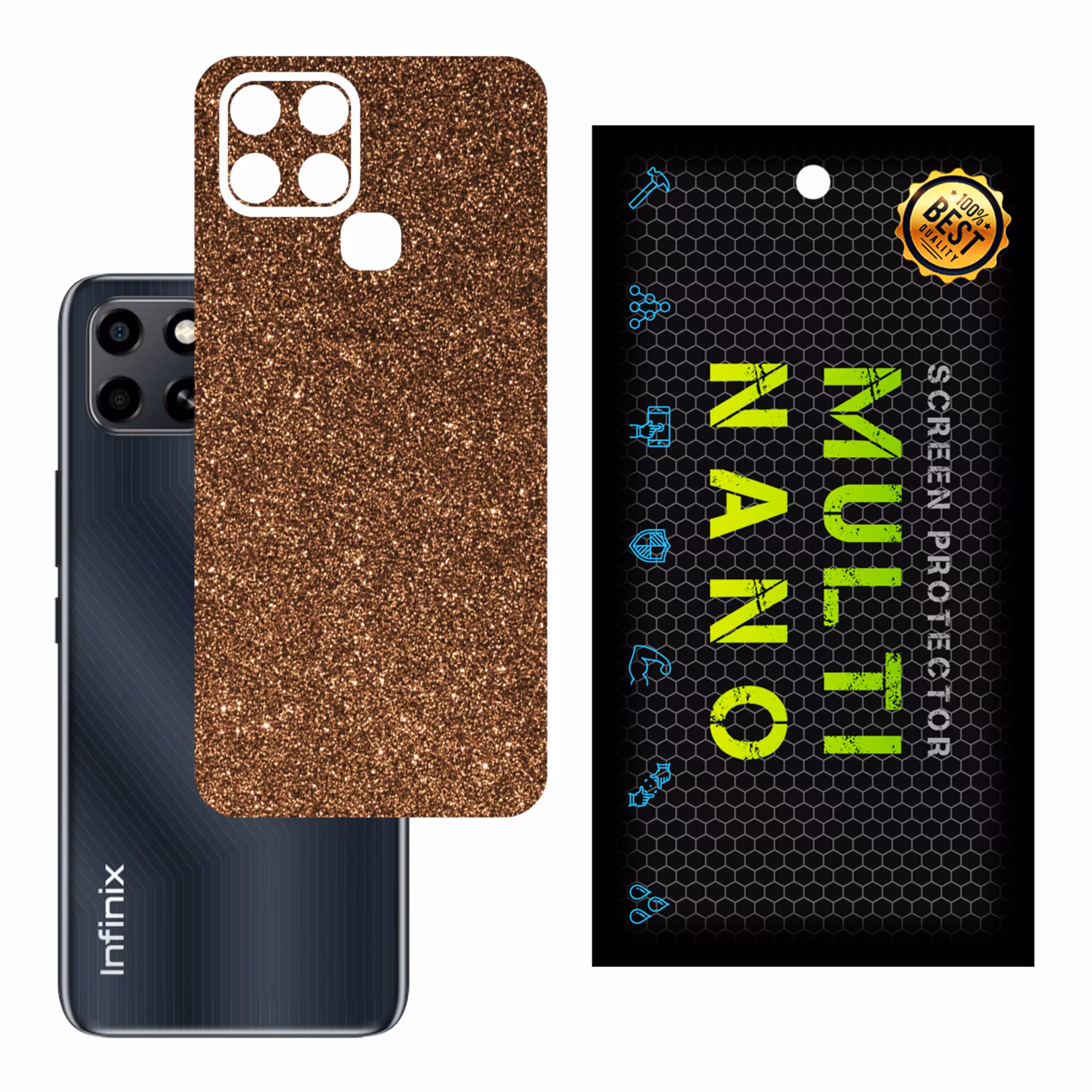 برچسب پوششی MultiNano مدل X-G1F-Bronze برای پشت موبایل اینفینیکس Smart 6