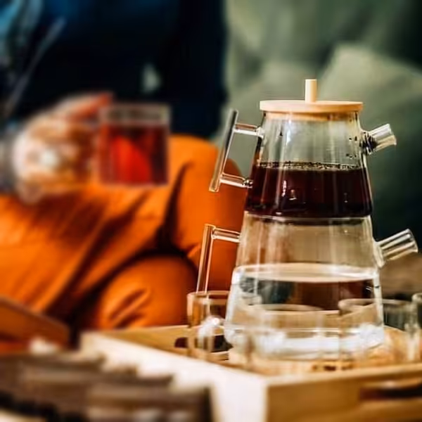 قوری کتری پیرکس شعله مستقیم با درب بامبو