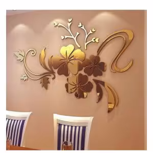 آینه دکوراتیو پلکسی گلس طرح اطلسی