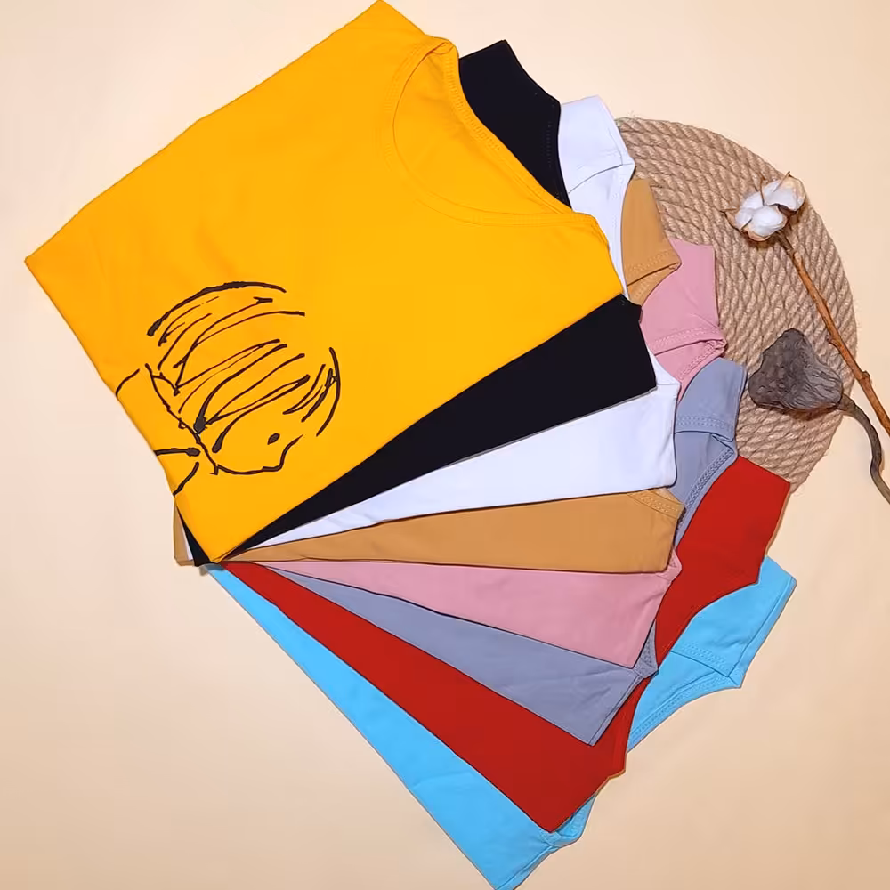 تیشرت پنبه دخترک مناسب 36تا42 رنگبندی شاد تولید داخل