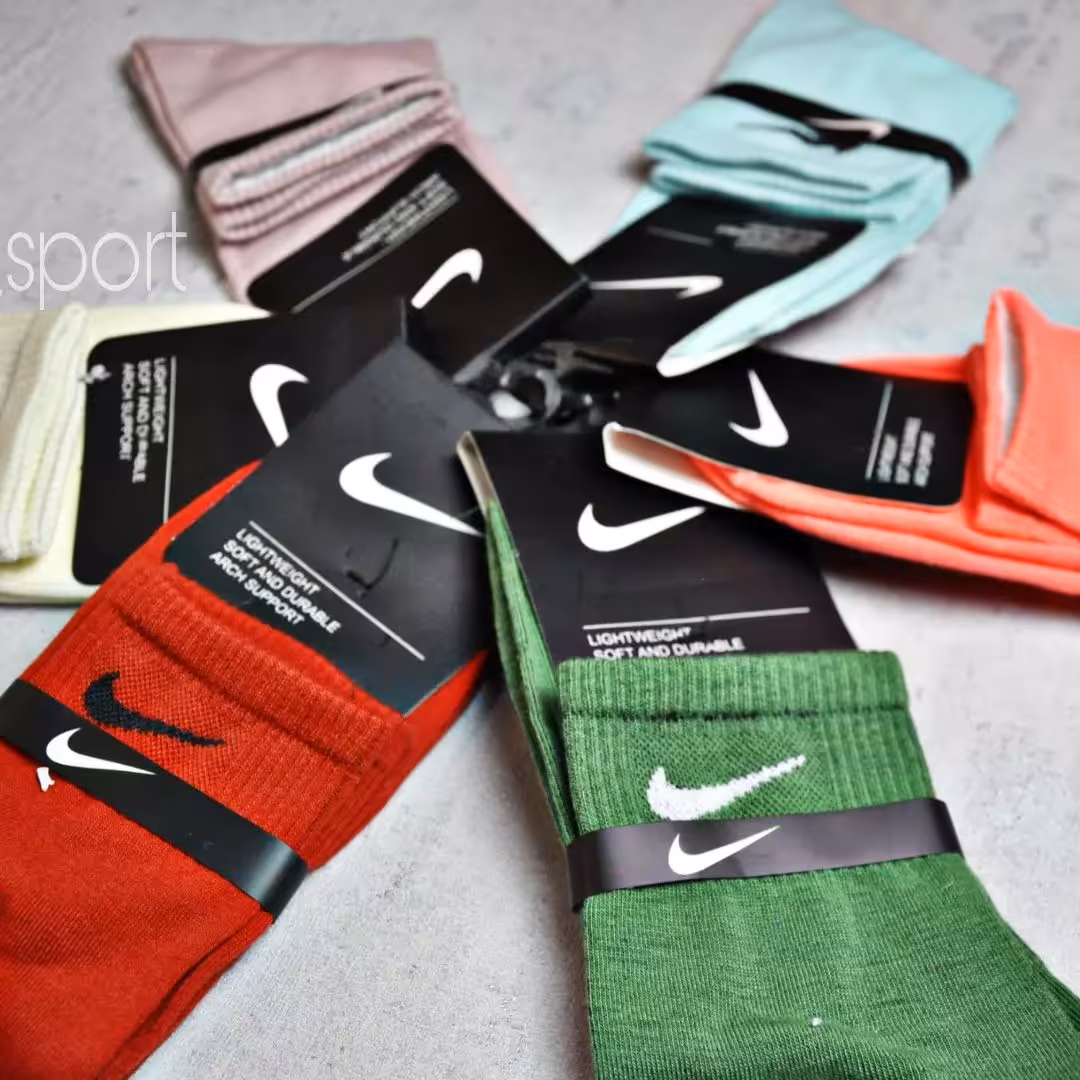  قیمت عمده جوراب نیم ساق نایکی بسته 12 عددی الیاف گیاهی 