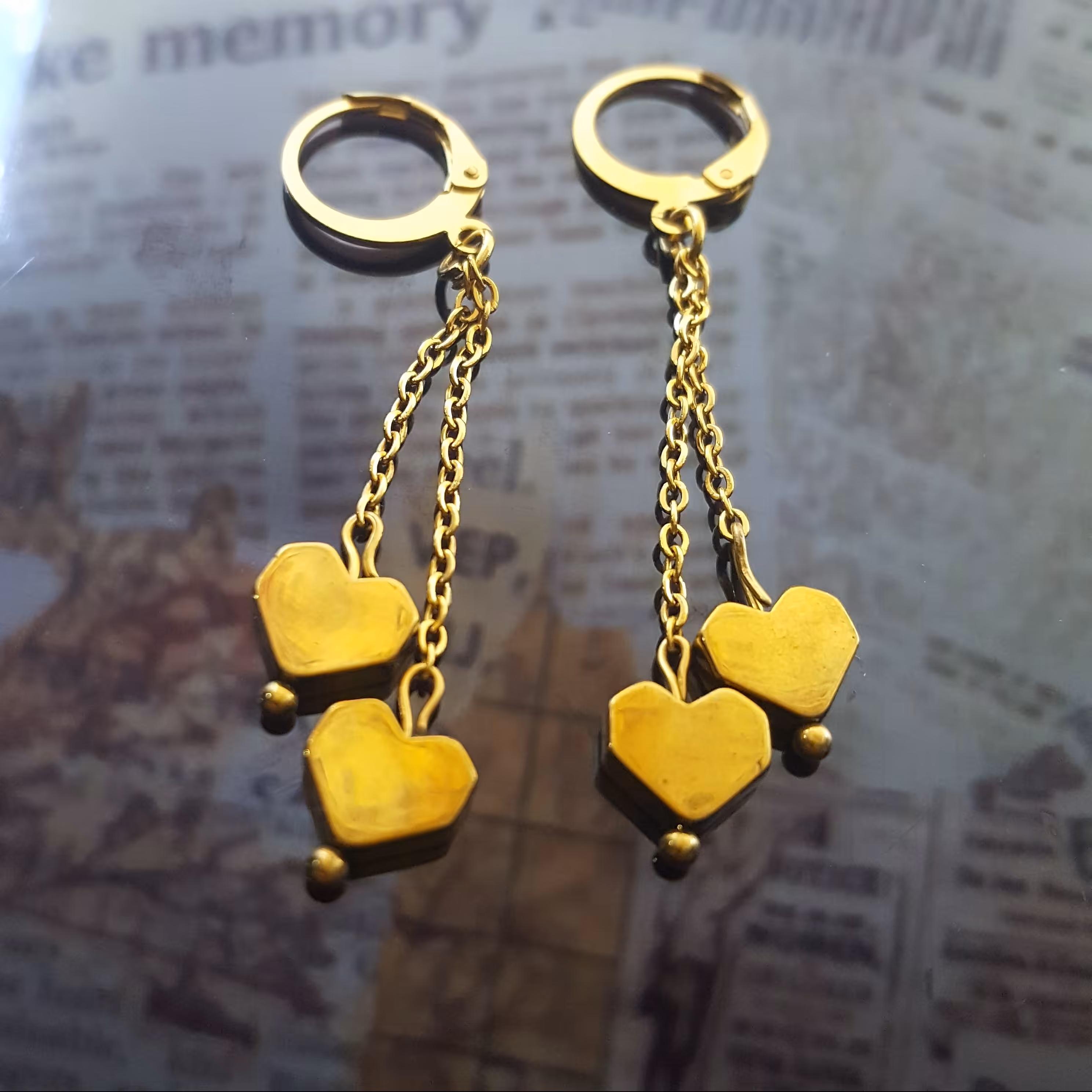 گوشواره قلبی استیل ضد حساسیت روکش طلا رنگ ثابت کد(262)