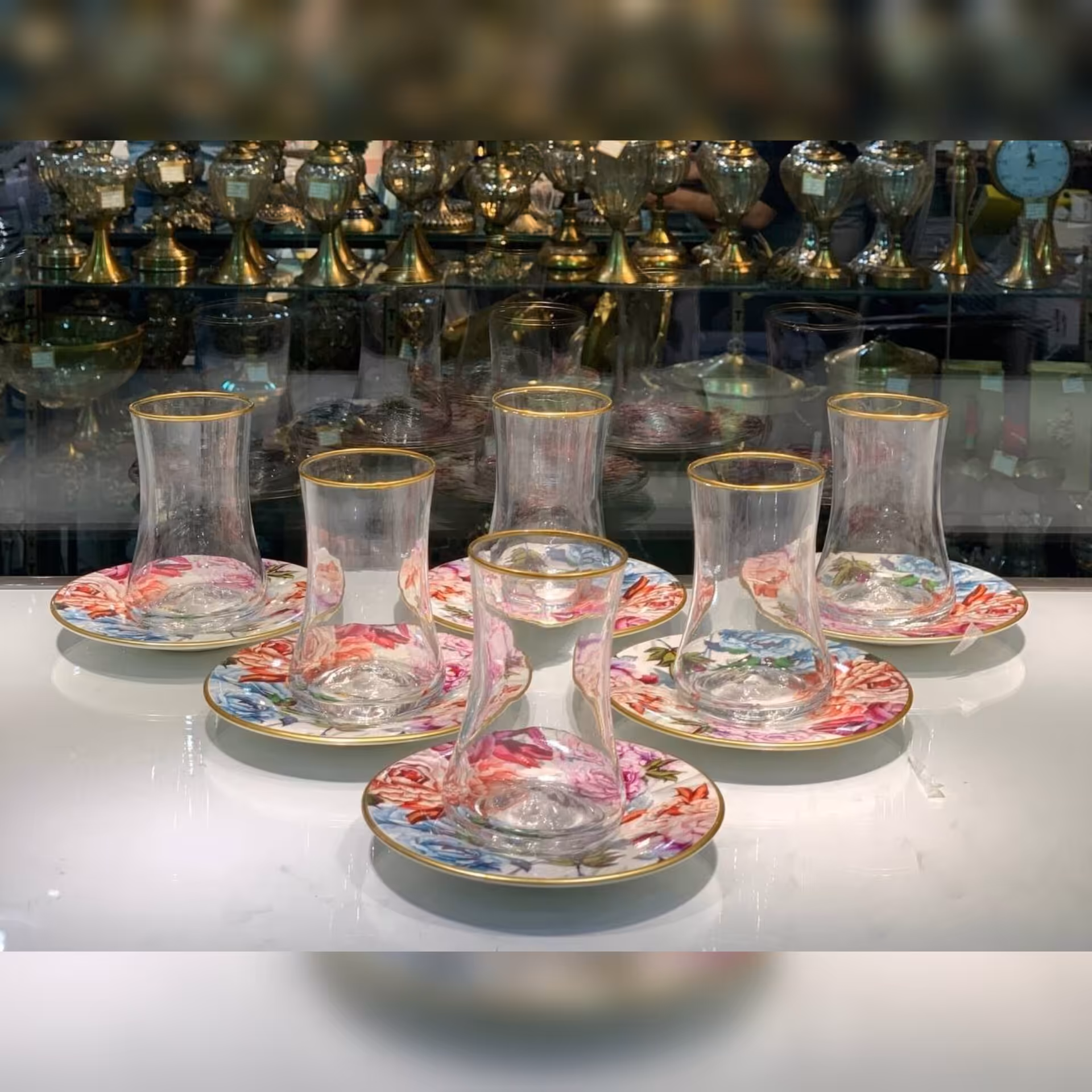 چای خوری چینی گل دار 