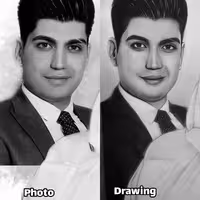 نقاشی سیاهقلم سایز 50در 70 سانتی متر