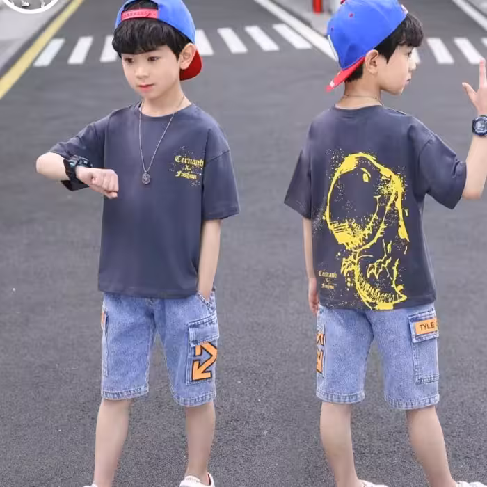 ست تیشرت و شلوارک لی گرم بالا ضخیم وارداتی اورجینال