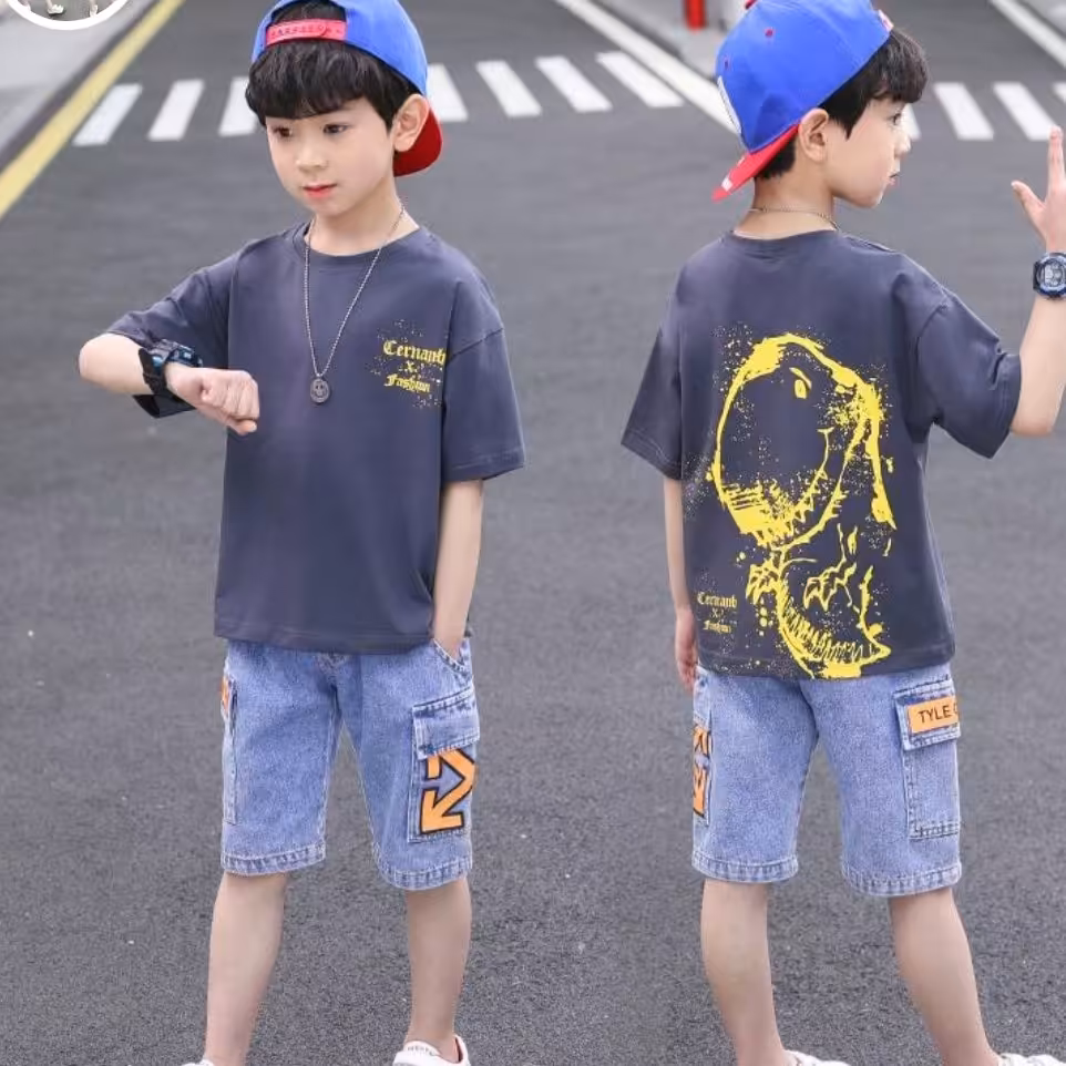 ست تیشرت و شلوارک لی گرم بالا ضخیم وارداتی اورجینال