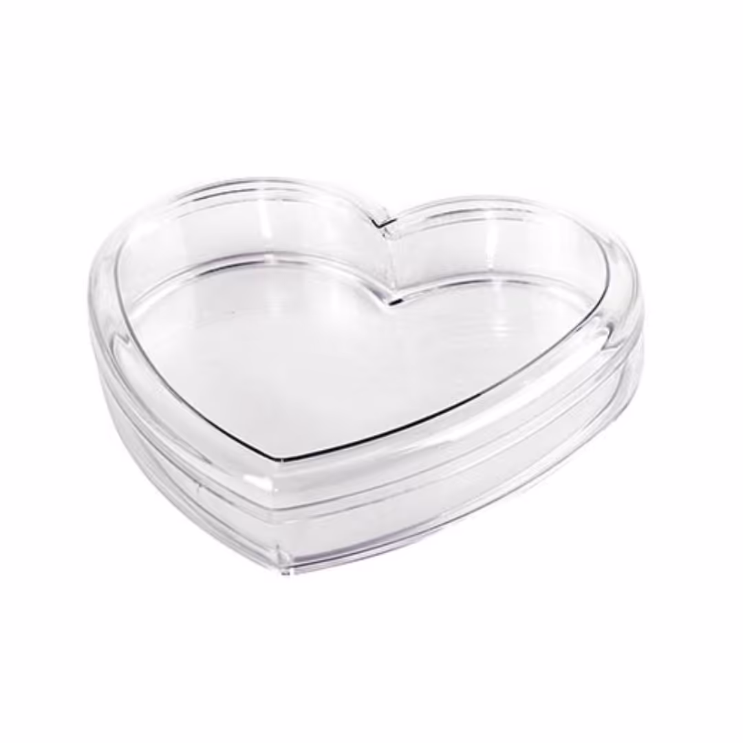 ظرف قلبی کریستالی درب دار مجموعه 5 عددی