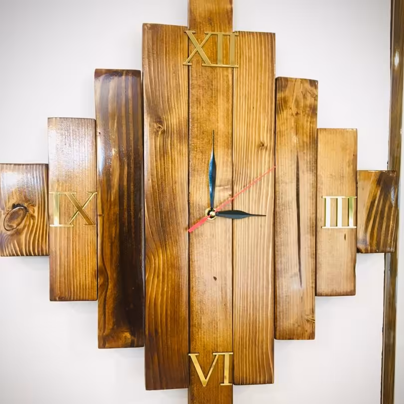 ساعت دیواری ساعت چوبی ساعت روستیک