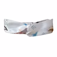 هدبند گره ای ساتن ابریشم طرح گل پنبه