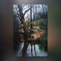 تابلو رنگ روغن منظره ، ابعاد 40 در 50 