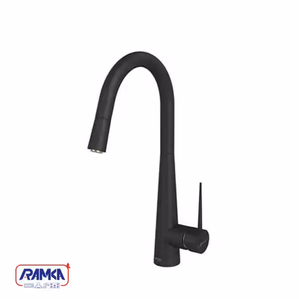 شیر آشپزخانه شاوری شودر مدل ایتن مشکی کروم