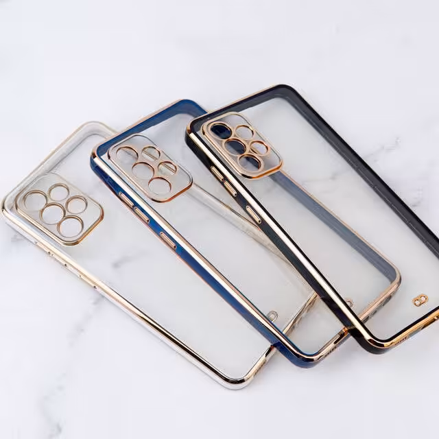 قابA52سامسونگ کاور A52s دور طلای پشت شفاف