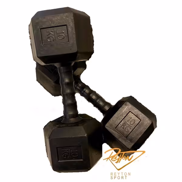 دمبل شش ضلعی 10 کیلویی روکش دار