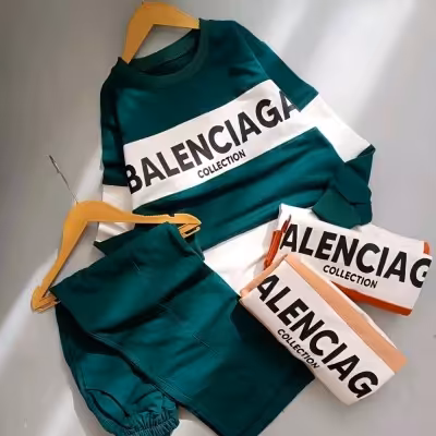 ست بلوز شلوار دورس پنبه لاکرادار بگ اسپورت بالنسیاگا رنگی