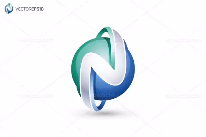 وکتور لوگوی حرف N رنگی | گرافیک با طعم تربچه