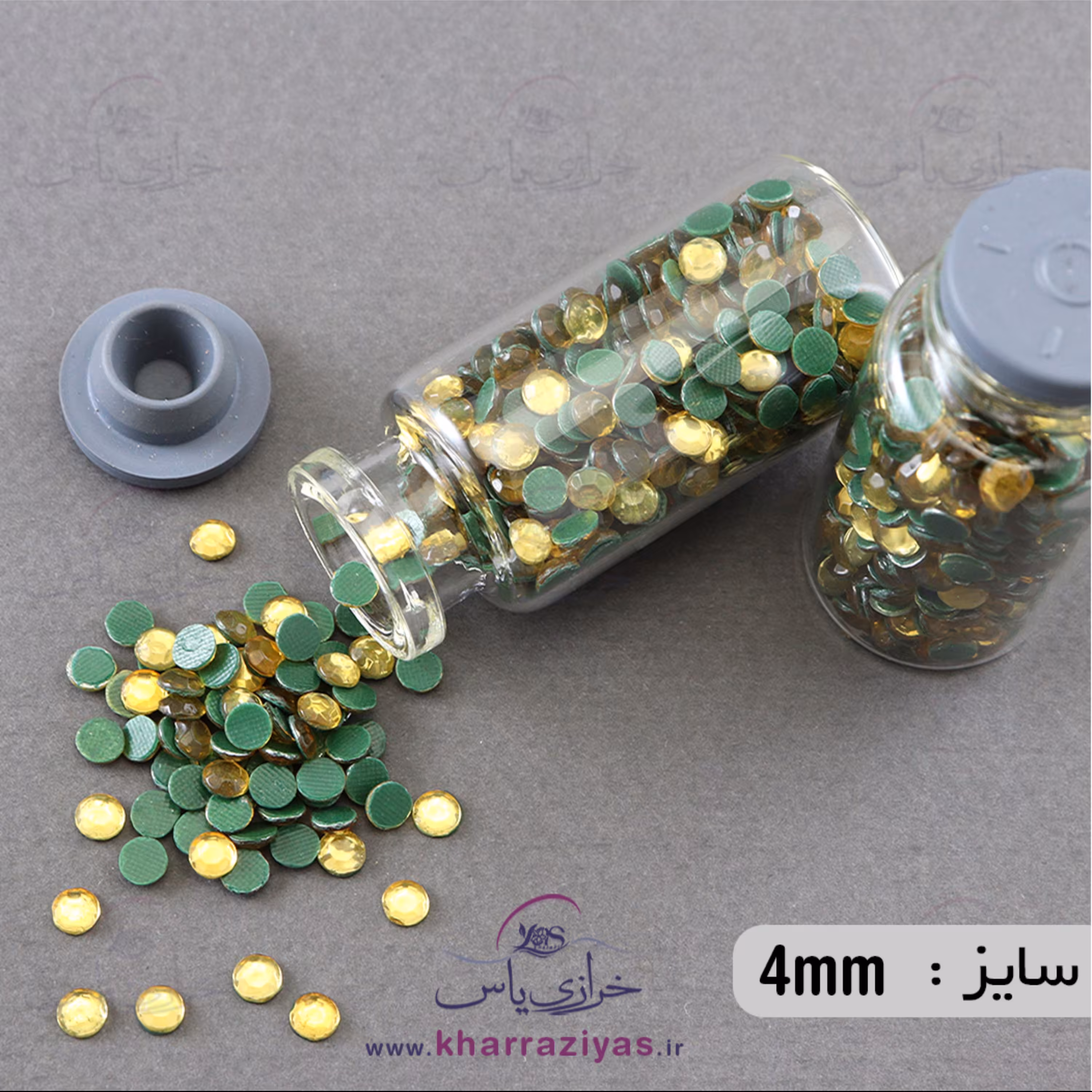 نگین حرارتی پشت سبز طلایی 4 میل