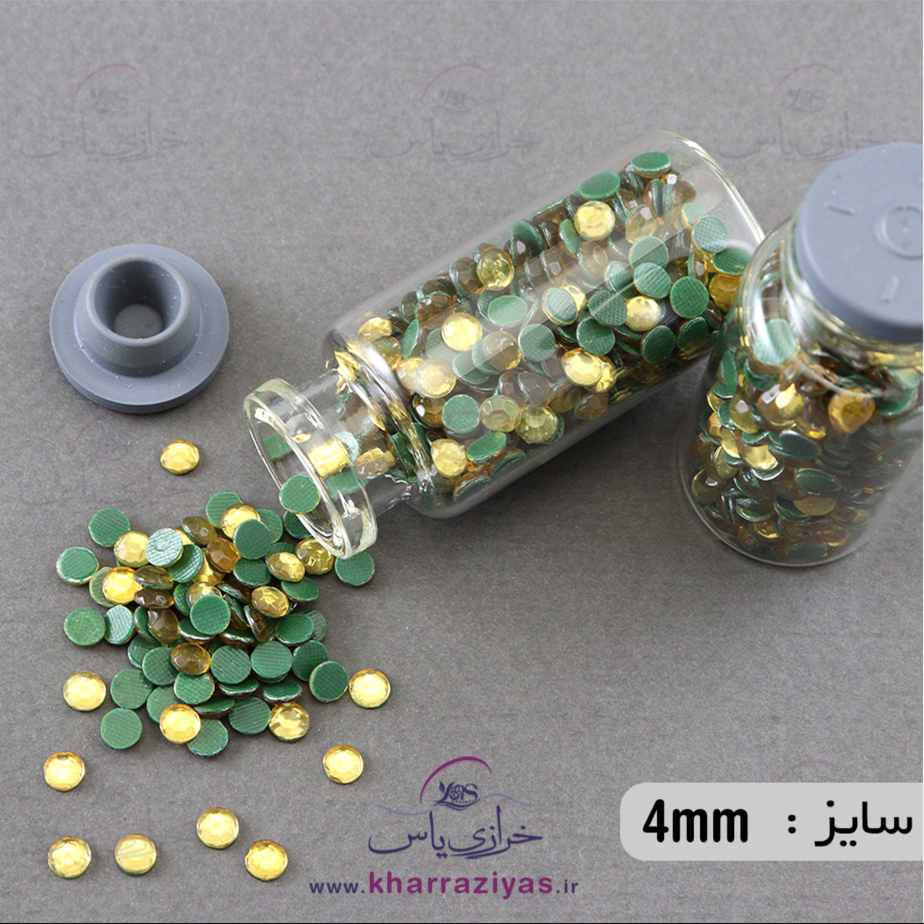 نگین حرارتی پشت سبز طلایی 4 میل