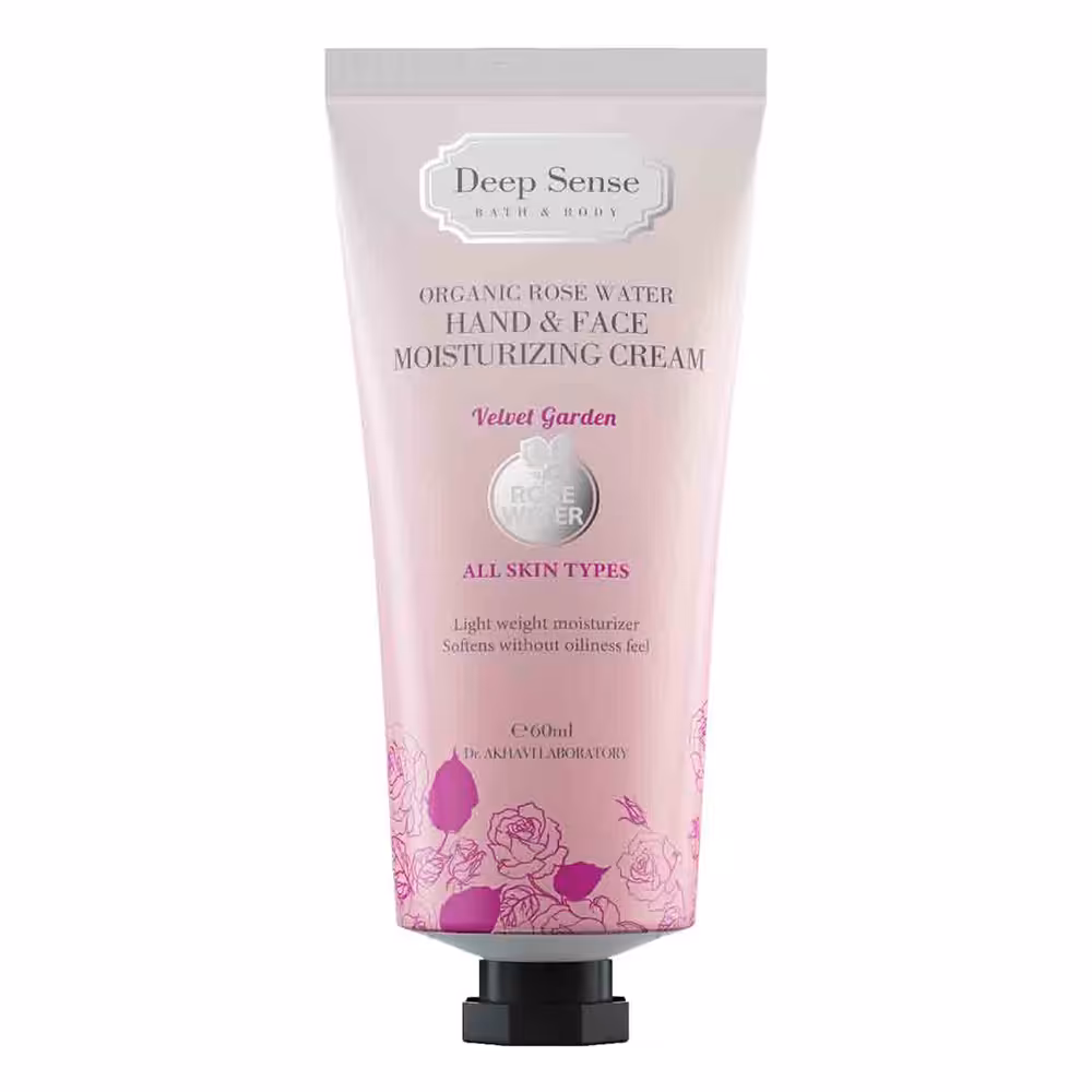 دیپ سنس کرم مرطوب کننده دست و صورت گلاب مناسب انواع پوست