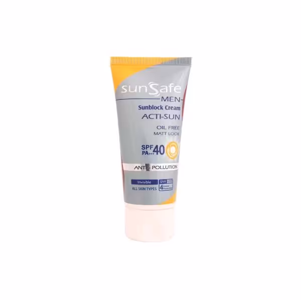 کرم ضد آفتاب آقایان سان سیف (Sunsafe) حاوی SPF40 حجم 50 گرم